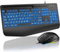 Wired Keyboard Mouse Combo – Large Print Backlit with Ergonomic Wrist Rest & 6-DPI RGB Mouse--www.Shopthatapp.ca-ebasketonline