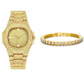 Elegant Gold Tennis Bracelet and Watch Set for Timeless Style