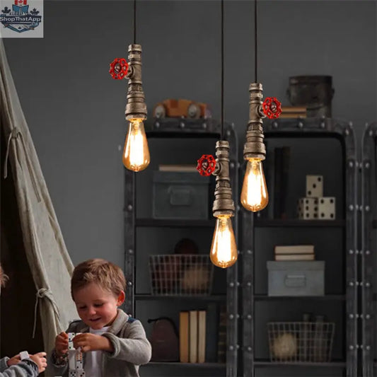 Retro Water Pipe Lamp Industrial Personality Restaurant - Shopthatapp.ca