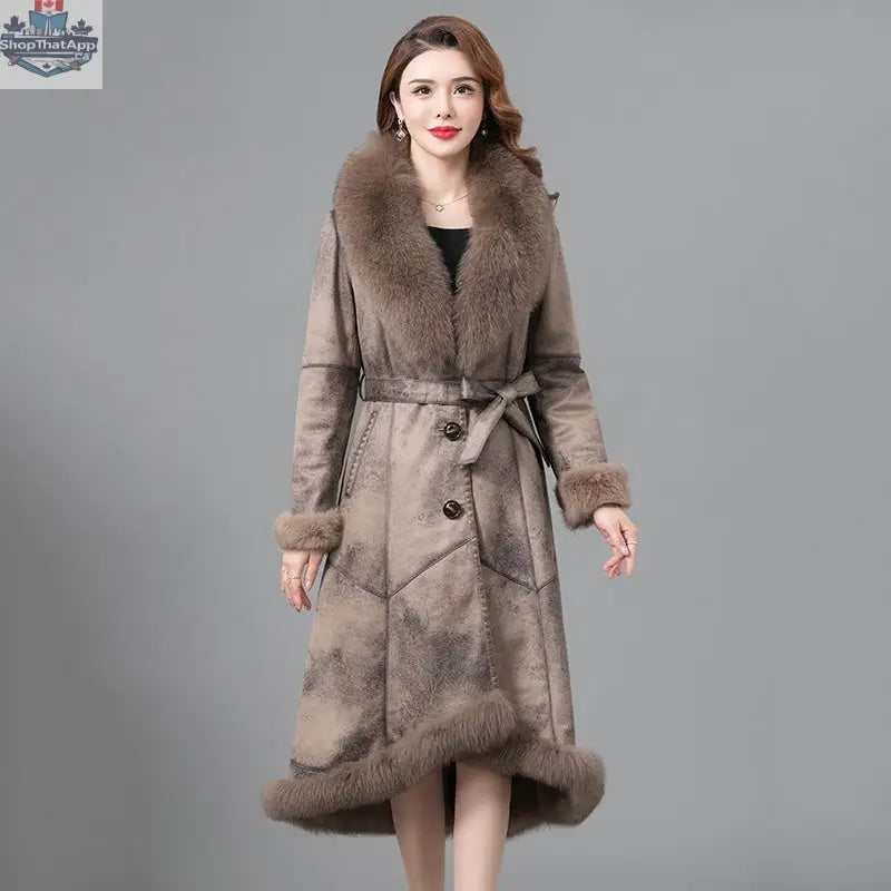Real Fur One Woman Coat Thickened - Shopthatapp.ca