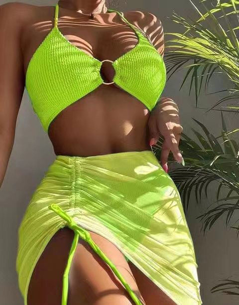 3pcs Halter Bikini Swimsuit - Personalized Summer Fashion Beach Set - Shopthatapp.ca