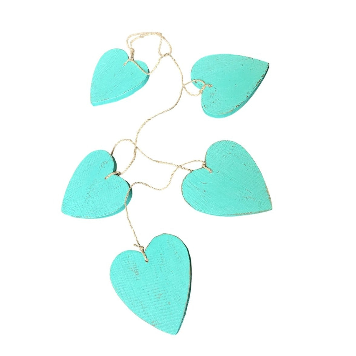 Hanging Wooden Heart String - Set of 5 Beautiful Wooden Hearts - Shopthatapp.ca