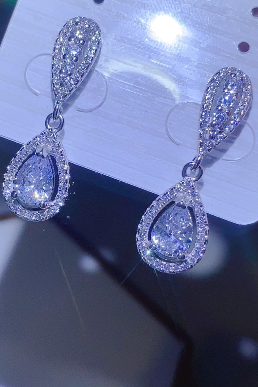 2 Carat Moissanite Earrings in 925 Sterling Silver Teardrop Design - Shopthatapp.ca