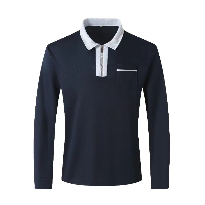 2024 Autumn Men's Zipper Polo Shirts - Trendy Long Sleeve Fashion - Shopthatapp.ca