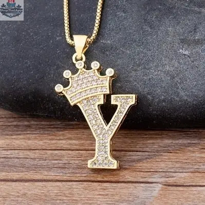 Letter Pendant with Chain - Gold - Shopthatapp.ca
