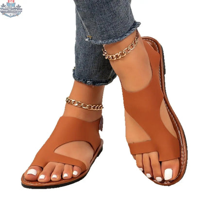 Women's Cross-strap Flat Sandals Retro Style Broadband - Shopthatapp.ca
