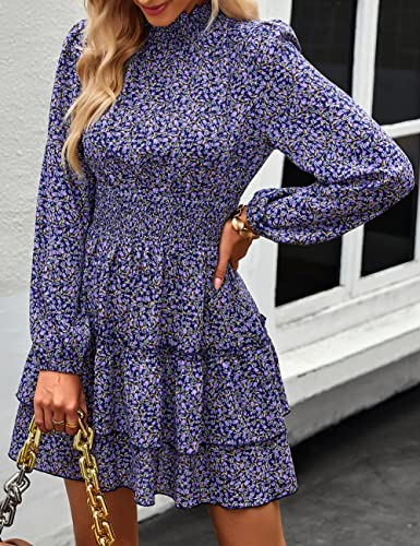 ADEWEL Women's Ruffle Mini Dress - Long Sleeve Mock Neck with Stylish Ruffles - Shopthatapp.ca