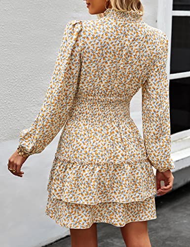 ADEWEL Women's Ruffle Mini Dress - Long Sleeve Mock Neck with Stylish Ruffles - Shopthatapp.ca