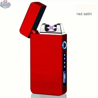 777tech plasma rechargeable electric lighter with metal body, LED display, touch sensor, windproof double arc design, suitable for Christmas gift