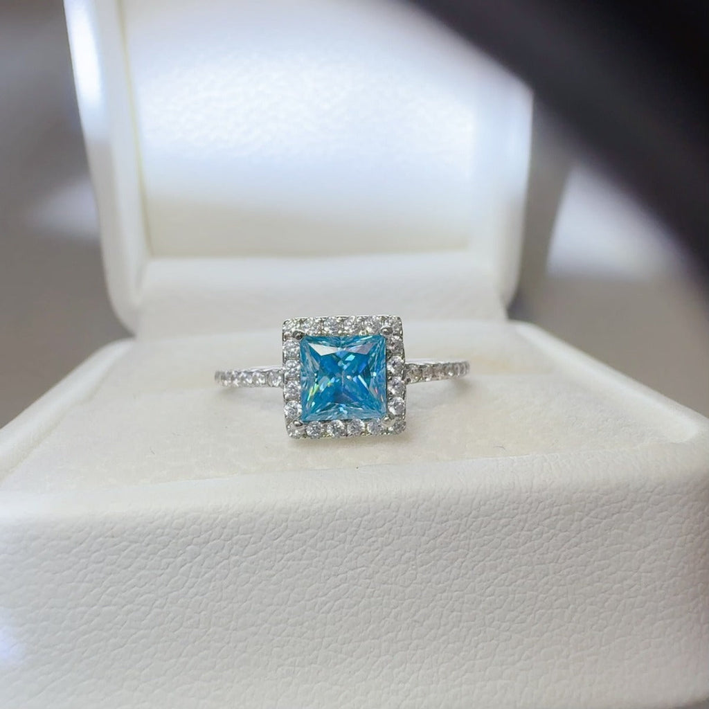 2 Carat Moissanite Ring in 925 Sterling Silver Square Shape - Shopthatapp.ca