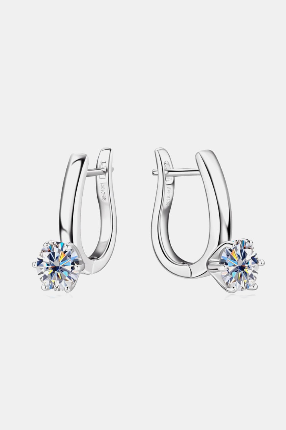 2 Carat Moissanite Sterling Silver Earrings in 925 Sterling Silver - Shopthatapp.ca