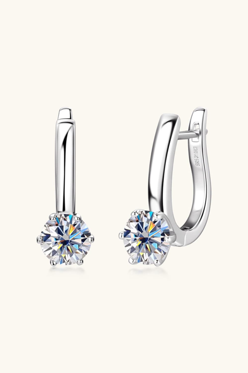 2 Carat Moissanite Sterling Silver Earrings in 925 Sterling Silver - Shopthatapp.ca