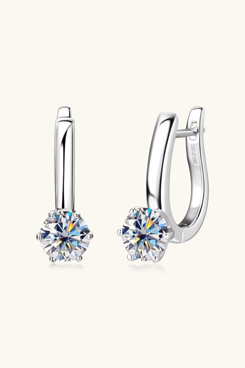2 Carat Moissanite Sterling Silver Earrings in 925 Sterling Silver - Shopthatapp.ca
