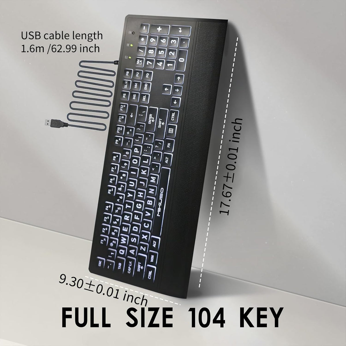Large Print Backlit Keyboard for Seniors & Visually Impaired--www.Shopthatapp.ca-ebasketonline