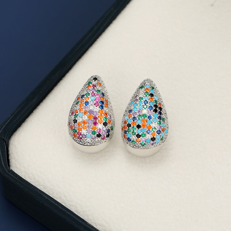18K Gold-Plated Teardrop Earrings with Zircon Accents - Shopthatapp.ca