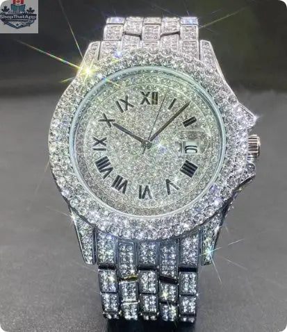 Men's Quartz Watch Full Diamond High End - Shopthatapp.ca