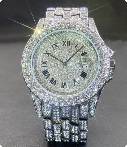 Men's Quartz Watch Full Diamond High End