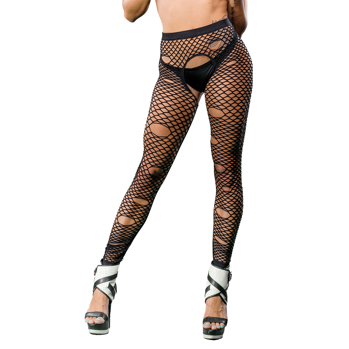 BHNG Side Strap Mesh Leggings-Lingerie-www.Shopthatapp.ca-Fashion Hub Club