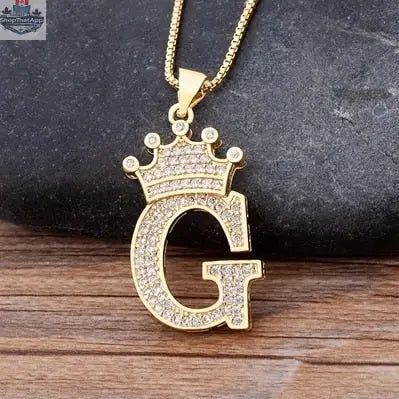 Letter Pendant with Chain - Gold - Shopthatapp.ca