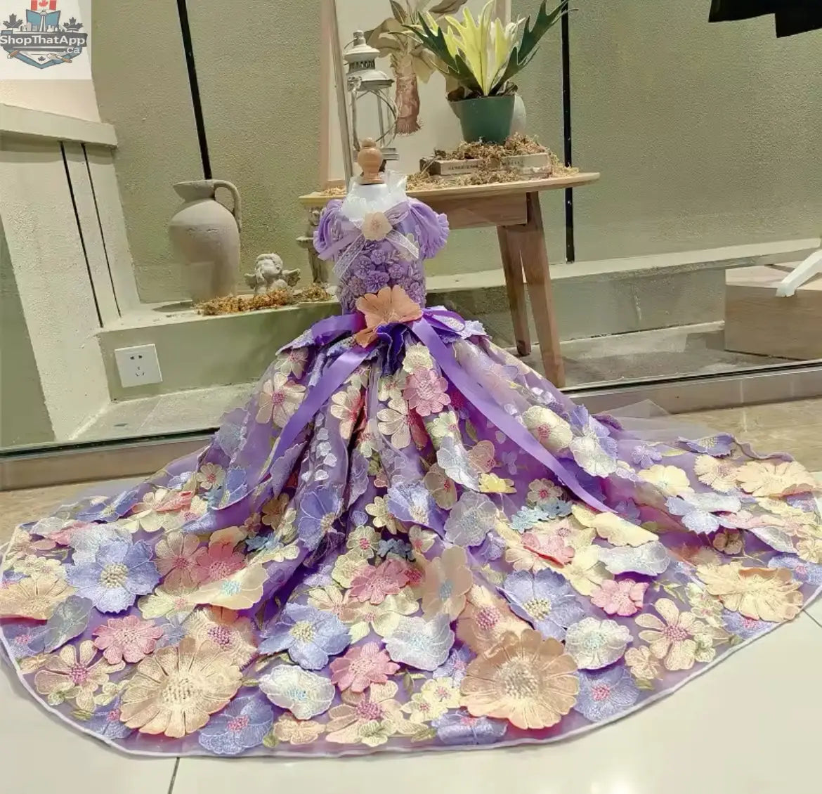 Lavender Floral Dog Dress - Luxury Pet Apparel for Stylish Dogs - Shopthatapp.ca