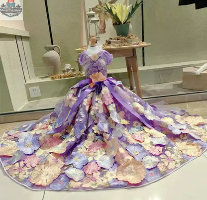 Lavender Floral Dog Dress - Luxury Pet Apparel for Stylish Dogs - Shopthatapp.ca