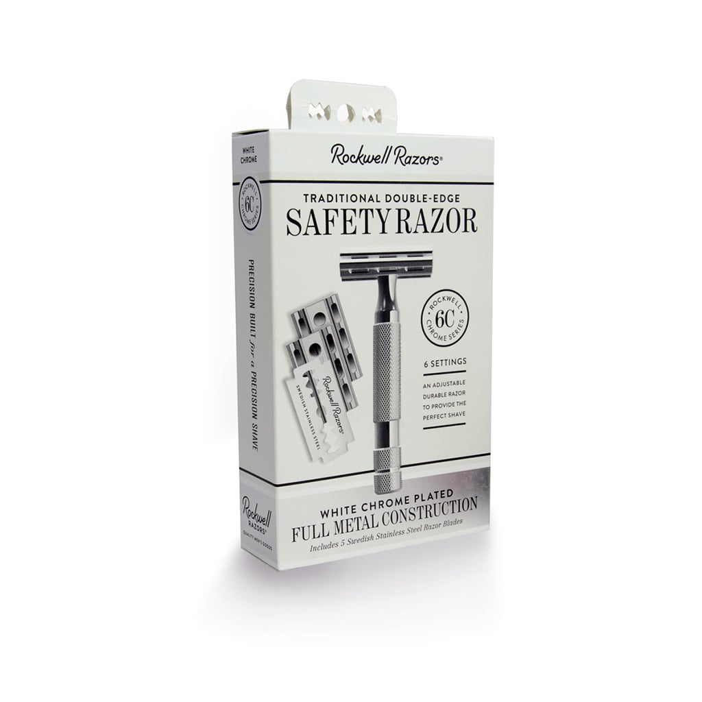 Rockwell 6C Safety Razor - Adjustable White Chrome for Beginners