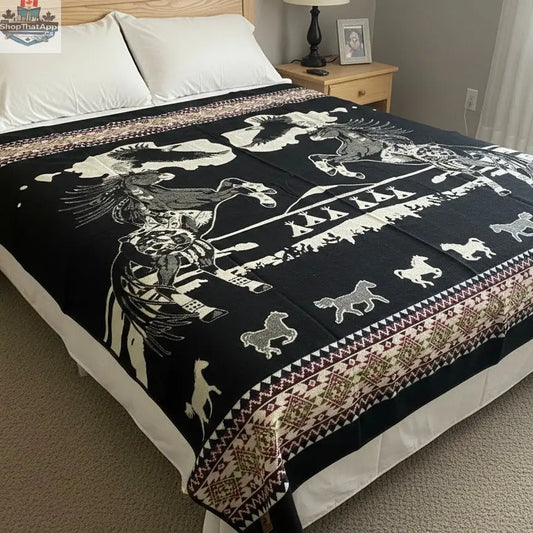 OLDTRIBES™ Horse Spirits Alpaca Blanket - Shopthatapp.ca