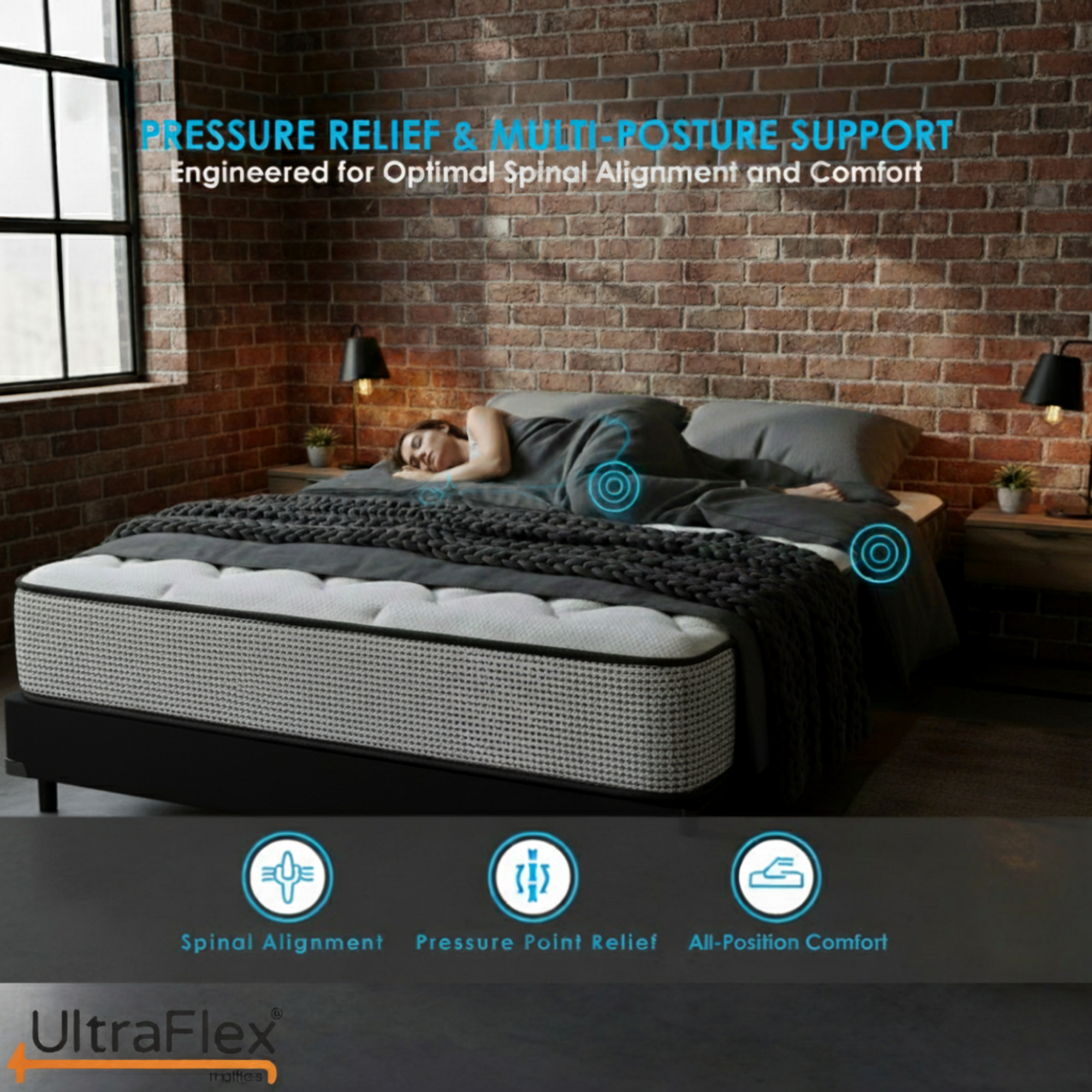 UltraFlex® DreamWeaver Mattress and BoxSpring Set Medium Firm Pocket Coil Hybrid Mattress – Canadian-Made Orthopedic Support with Cooling Gel Foam, Quilted Top, Breathable & Hypoallergenic Comfort, Edge Support & Motion Isolation - Shopthatapp.ca