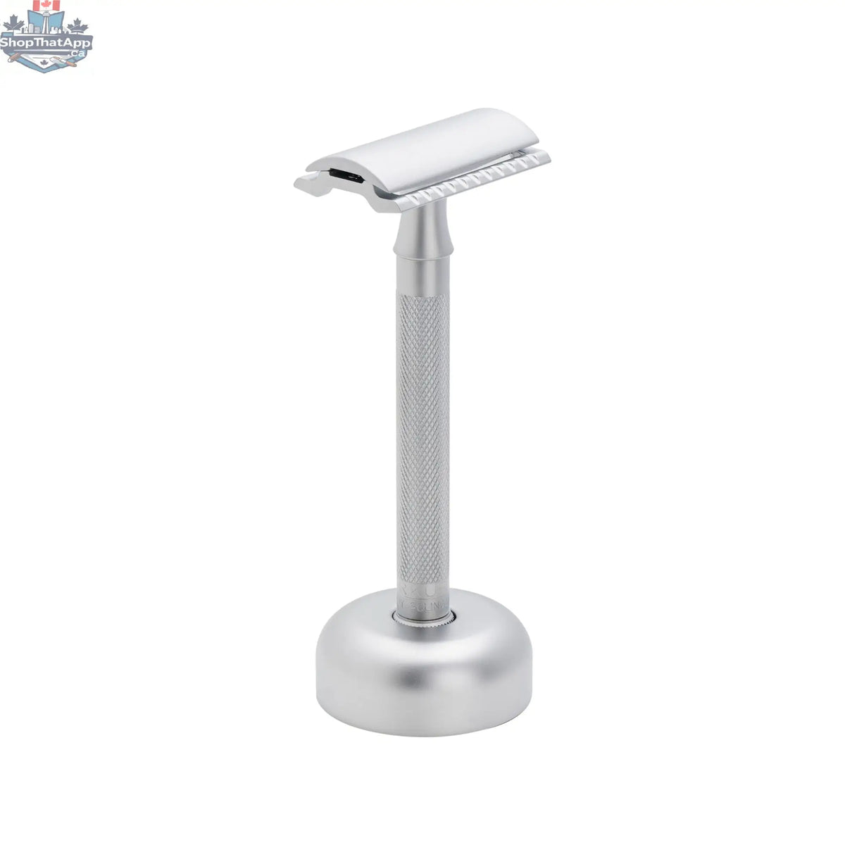 Merkur Razor Set 2-pieces (Razor 22 002 and Stand 4005 002), Matt Chrome, MK-2281002 - Shopthatapp.ca