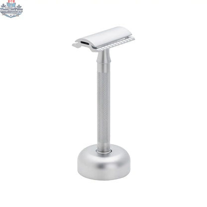 Merkur Razor Set 2-pieces (Razor 22 002 and Stand 4005 002), Matt Chrome, MK-2281002 - Shopthatapp.ca