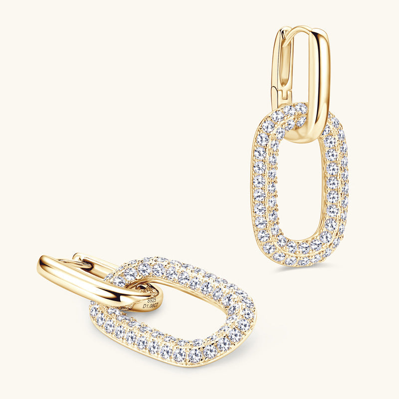 2.16 Carat Moissanite Silver Earrings in 925 Sterling Silver - Shopthatapp.ca