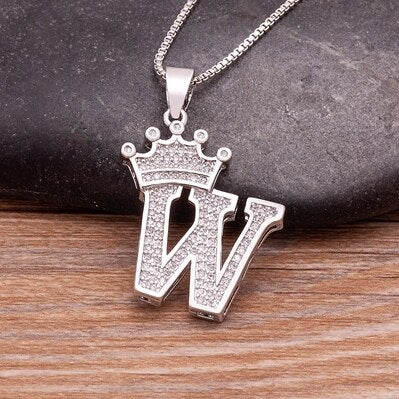 Elegant Silver Letter Pendant with Chain - Personalize Your Style
