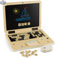 Litti City Wooden Computer Pretend Play Set - Kids Baby Toddler Laptop - Toy Laptop for Kids - Fake Toy Computer - Kids Toy Laptop - Pretend Laptop Toy - Kids Play Laptop - Toddler Learning Toys - Shopthatapp.ca