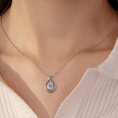2 Carat Moissanite Necklace in 925 Sterling Silver Pendant - Shopthatapp.ca