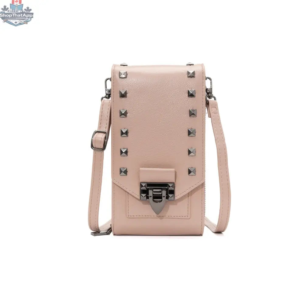 Rivet Design Shoulder Bags Mobile Phone Handbag Solid Color Crossbody Bags Women - Shopthatapp.ca