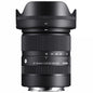 Black 18-50mm F2.8 DC DN Sony E lens with zoom and aperture rings, compact design, suitable for Sony mirrorless cameras.