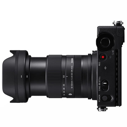 Sony E-mount 18-50mm F2.8 DC DN Contemporary lens in black, showing the lens with zoom and focus rings on a neutral background.