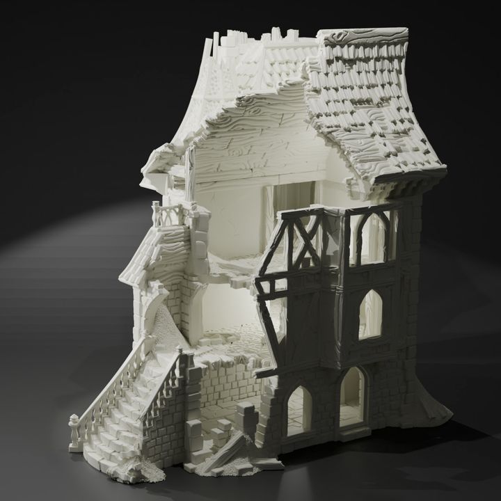 Ruined Mansion - Ruins of a Fantasy Medieval Manor - The Hamlet of Misty Hollow - Www.Shopthatapp.ca