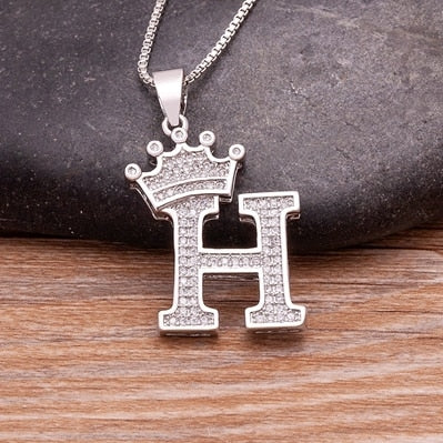 Elegant Silver Letter Pendant with Chain - Personalize Your Style