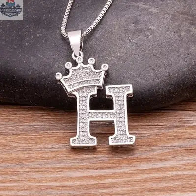 Elegant Silver Letter Pendant with Chain - Personalize Your Style - Shopthatapp.ca