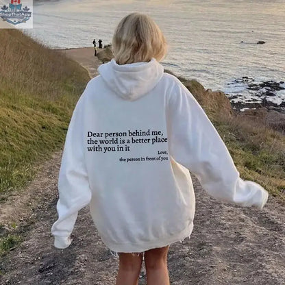 Women's Plush Letter Printed Kangaroo Pocket Hoodie | Cozy Pullover - Shopthatapp.ca