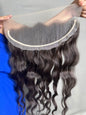 Indian virgin hair frontal extension from Prithvi Mart with natural dark brown color and intricate lace detailing.