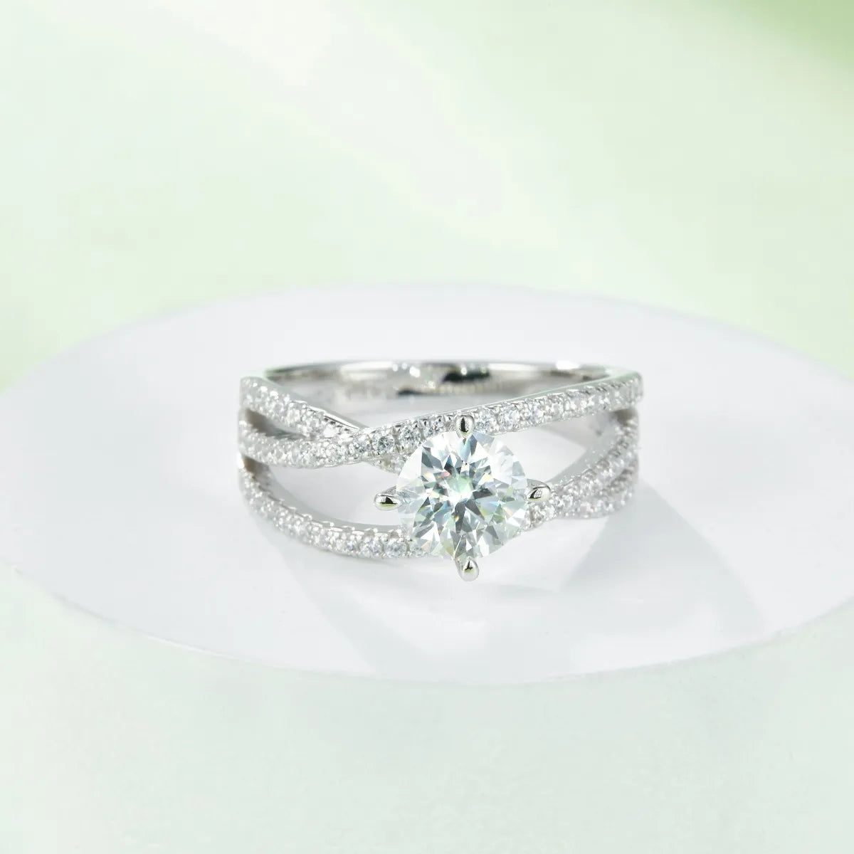 1 Carat Moissanite 925 Sterling Silver Ring for Elegant Style and 18K Gold Bubble Letter Earrings - Shopthatapp.ca