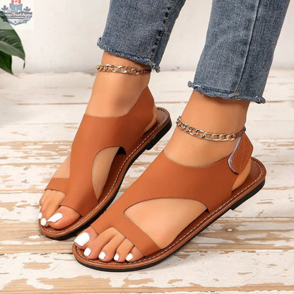 Women's Cross-strap Flat Sandals Retro Style Broadband - Shopthatapp.ca
