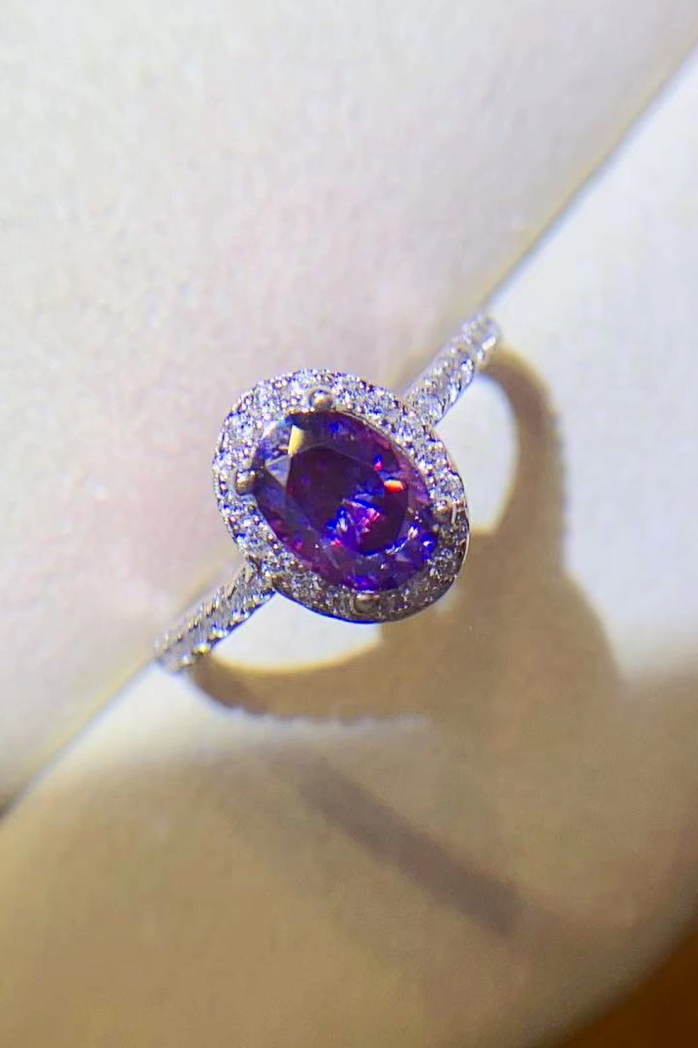 925 Sterling Silver 1 Carat Purple Moissanite Ring - Shopthatapp.ca
