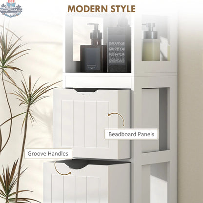 Slim Bathroom Cabinet with 3 Drawers & 2 Shelves - Shopthatapp.ca