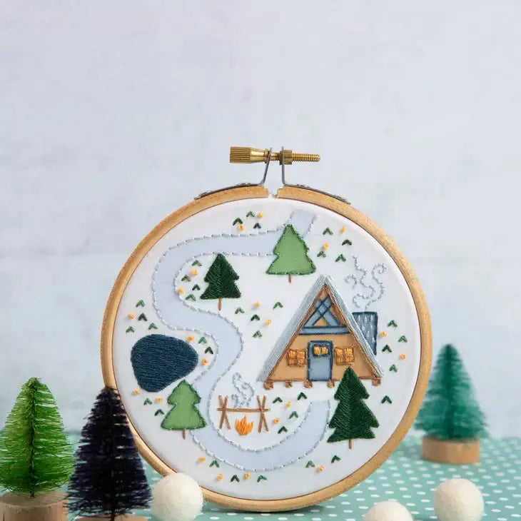 Hawthorn Handmade - Log Cabin Mini Embroidery Kit - Shopthatapp.ca