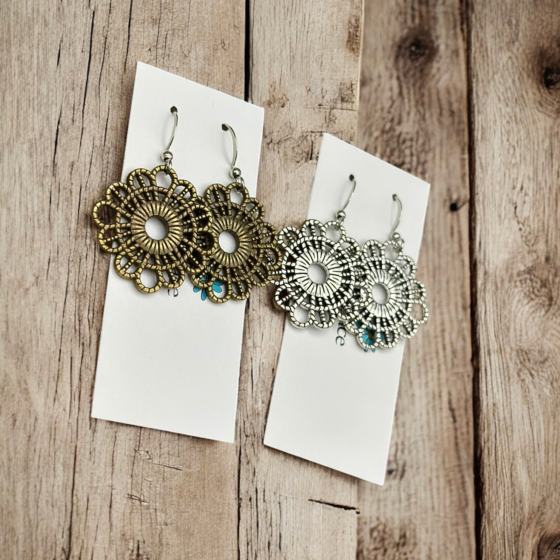 Lace Earrings with Textured Design for Stylish Elegance
