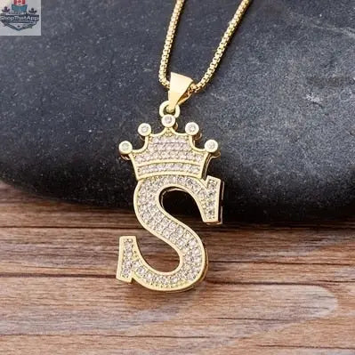 Letter Pendant with Chain - Gold - Shopthatapp.ca