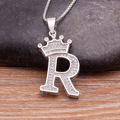 Elegant Silver Letter Pendant with Chain - Personalize Your Style